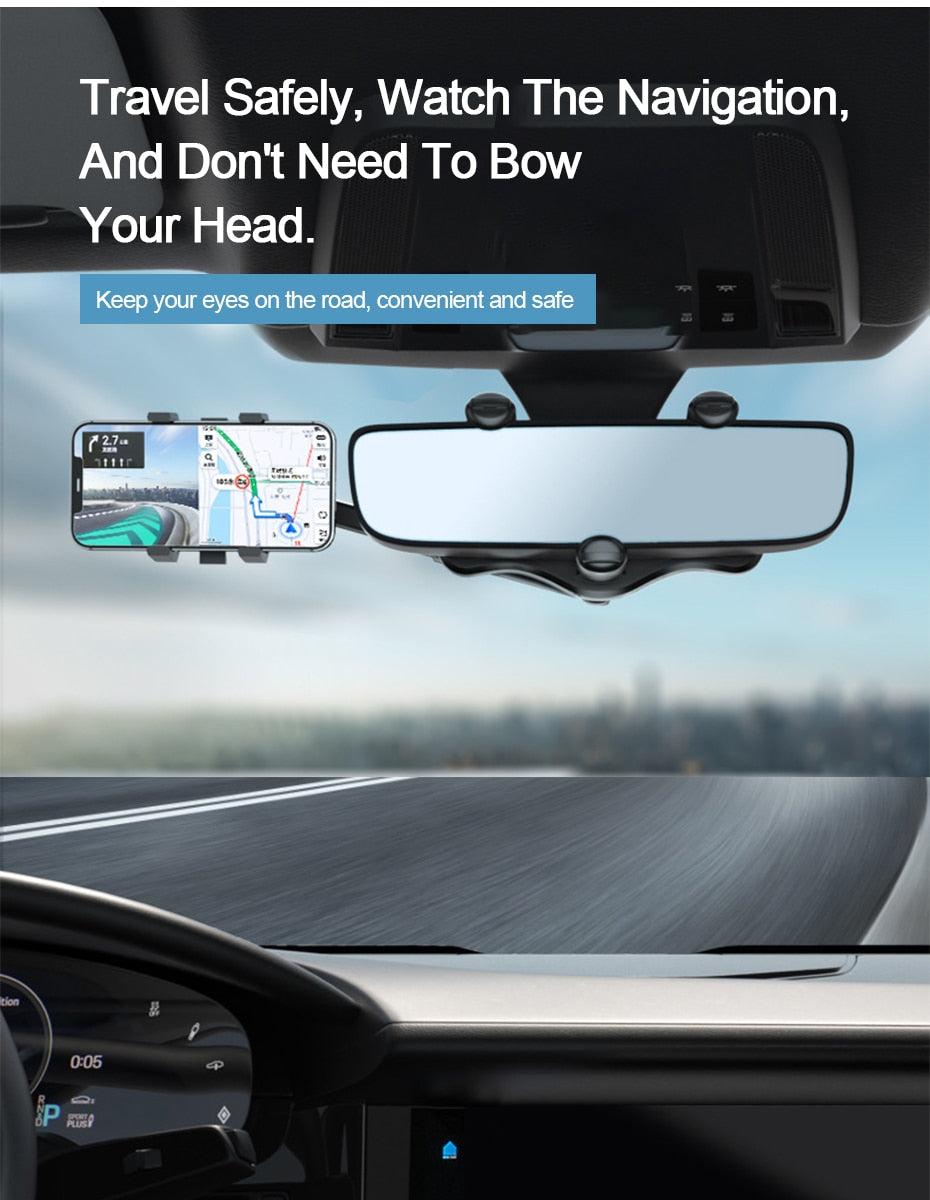 Rearview Mirror Phone Holder