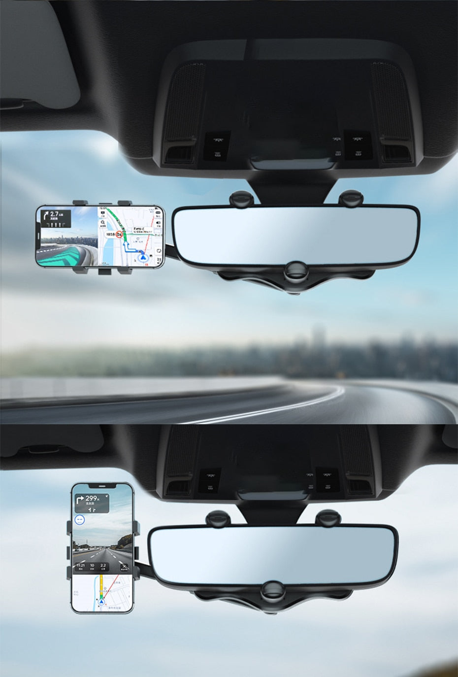 Rearview Mirror Phone Holder