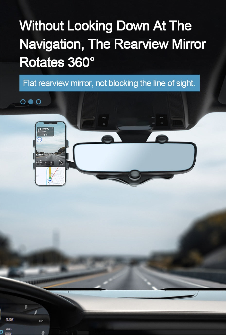 Rearview Mirror Phone Holder