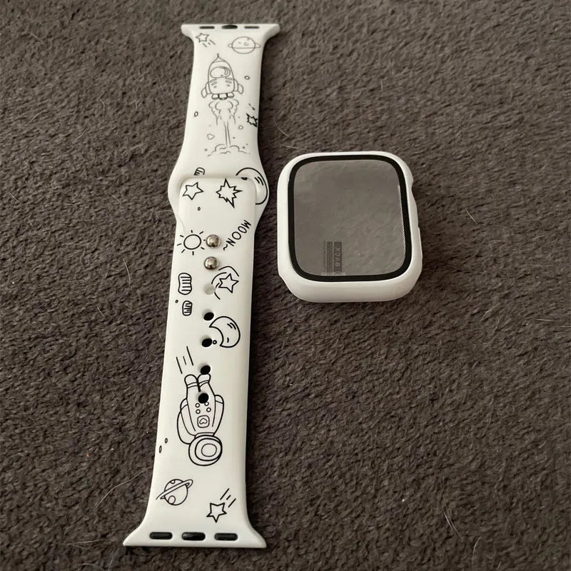 Cartoon Printing Silicone Apple Watch Band