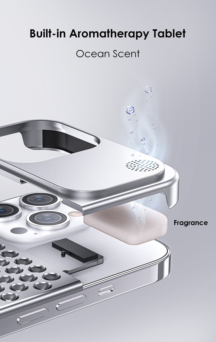 Aluminum Alloy Phone Fragrance Rimless Heat Dissipation Case