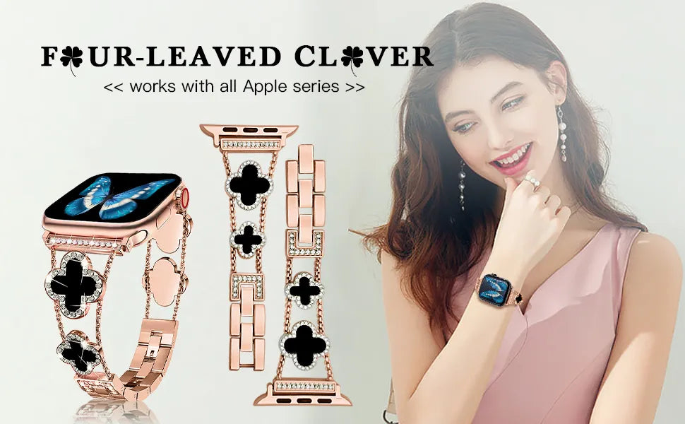 The Rose Four-Leaf Clover For Apple Watch Band