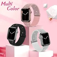 Stretchy Nylon Glittery Watch Apple Band